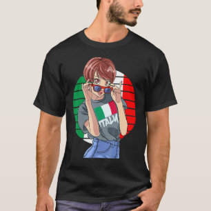 Italienska Girl Italia Flagga Italien Pride Italia T Shirt