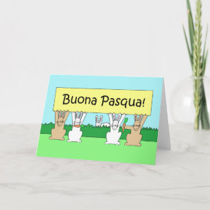 Italienska Glad påsk Buona Pasqua Bunnies Helgkort