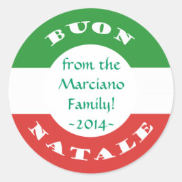 Italienska God jul Buon Natale Round Stickers Runt Klistermärke
