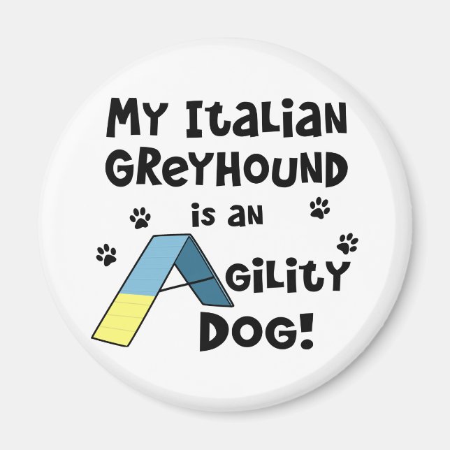 Italienska Greyhound Agilitet Hund Magnet (Framsidan)