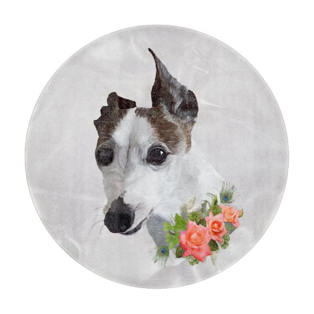 Italienska Greyhound and Flowers (Framsidan)