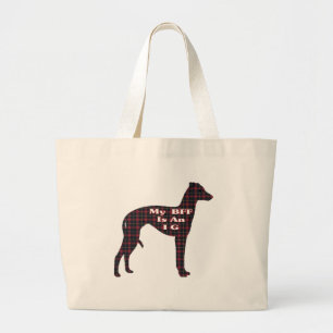 Italienska Greyhound BFF Tote Bag Jumbo Tygkasse