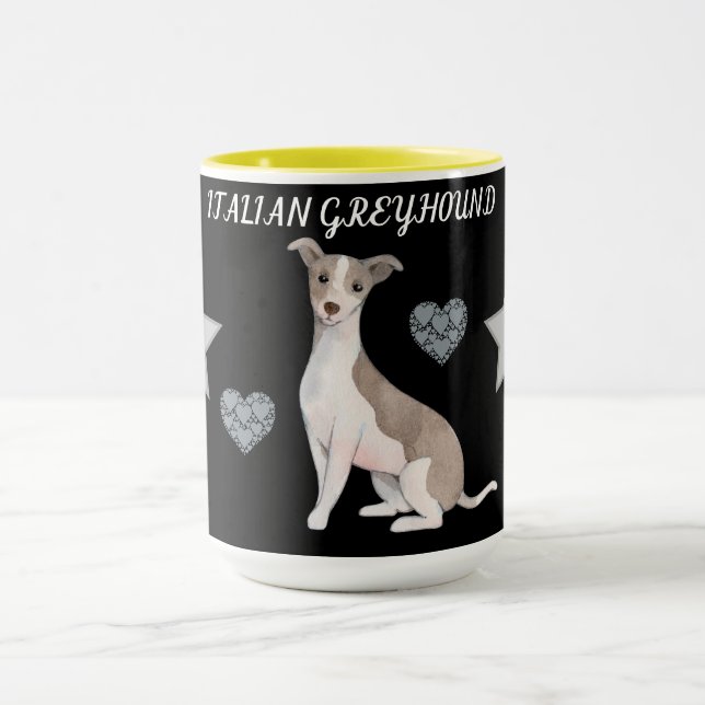 ITALIENSKA GREYHOUND COMBO TVÅ TONED MUGG. MUGG (Center)