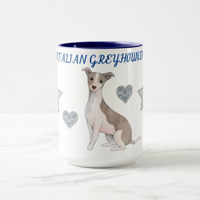ITALIENSKA GREYHOUND COMBO TVÅ TONED MUGG. MUGG (Center)