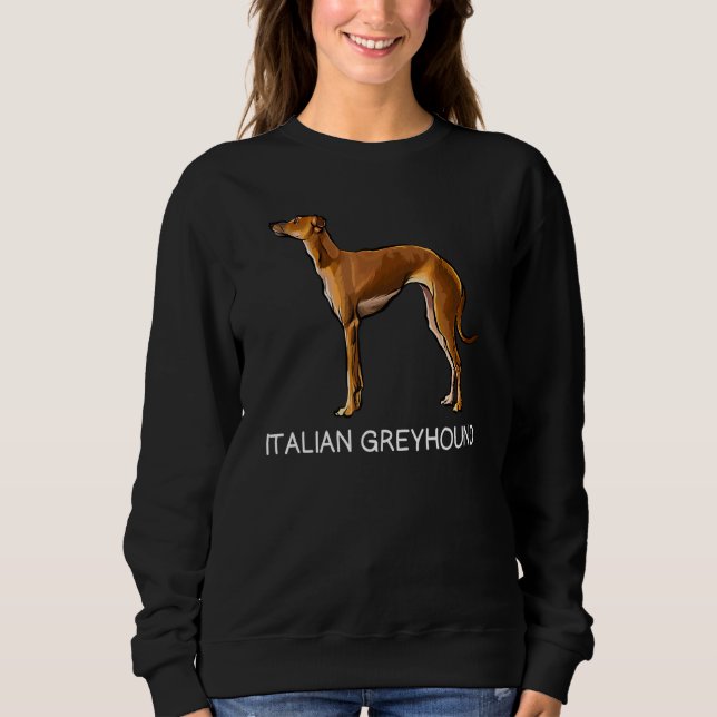Italienska Greyhound Crazy Hund T Shirt (Framsida)