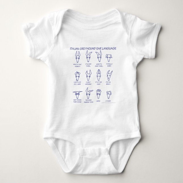 Italienska Greyhound Ear-språket Tee Shirt (Framsida)