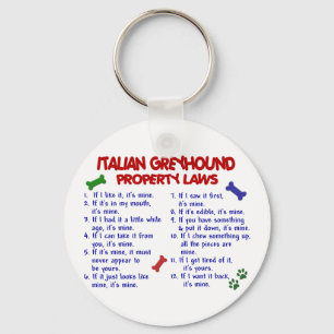 ITALIENSKA GREYHOUND Egendom-lagar Nyckelring