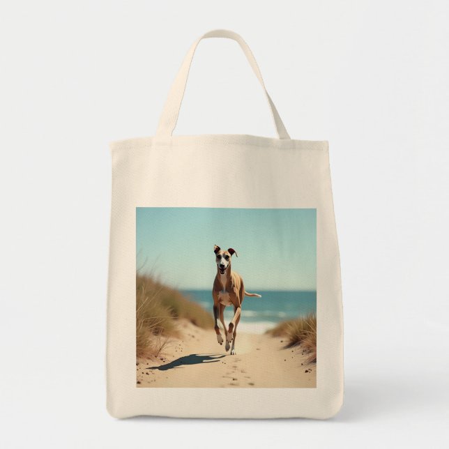 Italienska Greyhound Elegant Livsmedel Tote Bag Tygkasse (Framsidan)