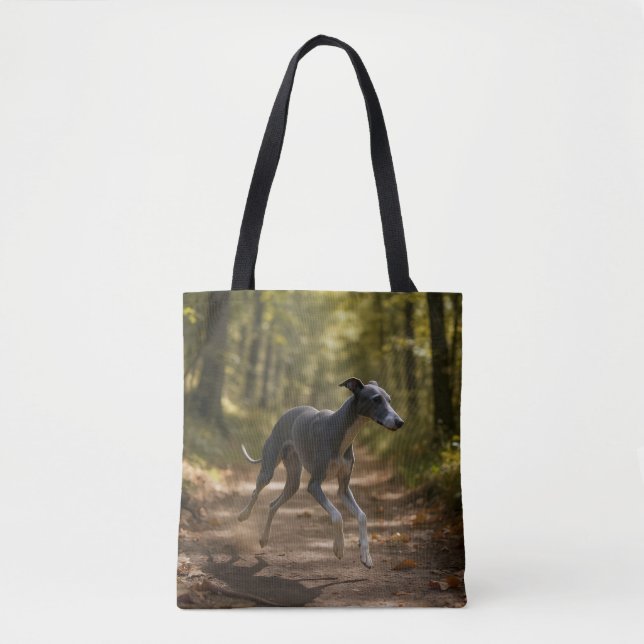 Italienska Greyhound Elegant Shoulder Tote Bag Tygkasse (Framsida)