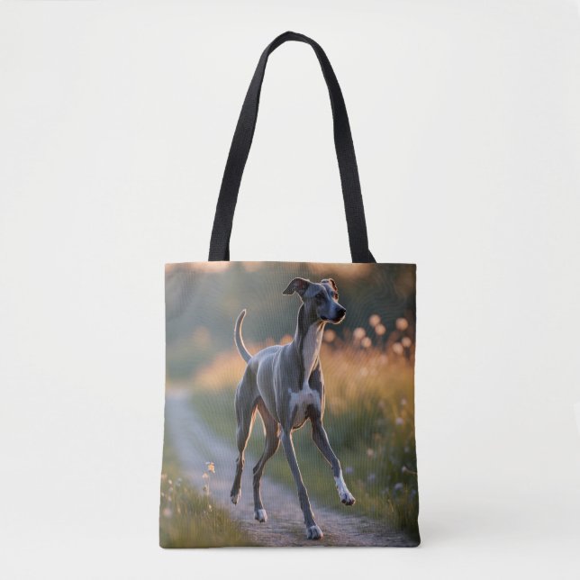 Italienska Greyhound Elegant Shoulder Tote Bag Tygkasse (Framsida)