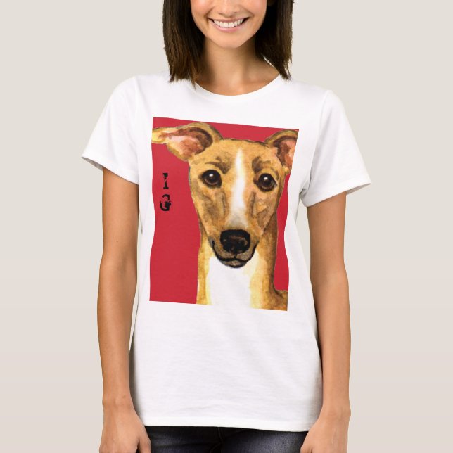 Italienska Greyhound Färg-blocket T-shirt (Framsida)