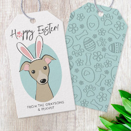 Italienska Greyhound Fawn Hund Cute Påskhare öron Presentetikett