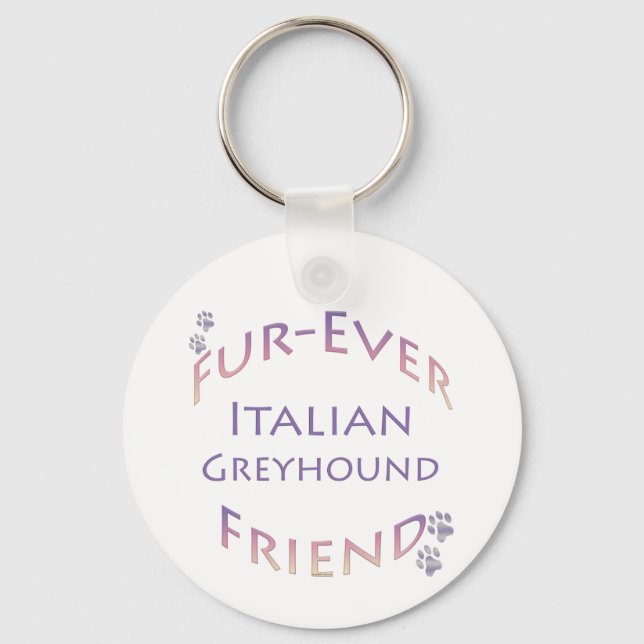 Italienska Greyhound Furever Nyckelring (Framsida)