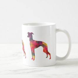 Italienska Greyhound Geo Mönster Silhouette - Mult Kaffemugg