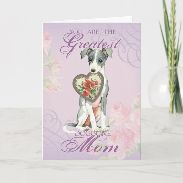 Italienska Greyhound Heart Mamma Kort (Framsida)