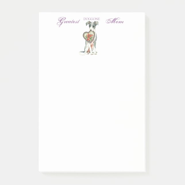 Italienska Greyhound Heart Mamma Post-it Block (Framsida)