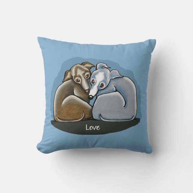 Italienska Greyhound Huddle Kudde (Framsida)