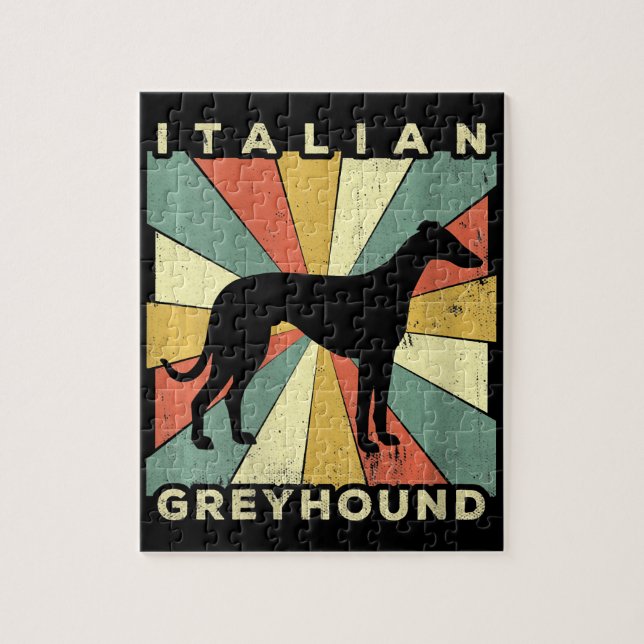 Italienska Greyhound Hund 70s-gåva Pussel (Vertikal)