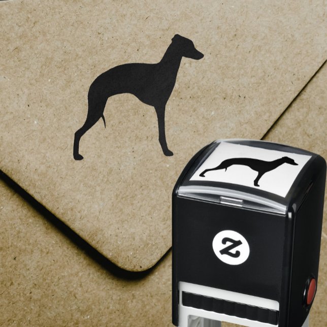 Italienska Greyhound Hund aveln Silhouette Iggy Självfärgande Stämpel (Skapare uppladdad)