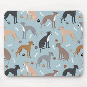 Italienska Greyhound Hund Bones and Tass Mouse Pad Musmatta