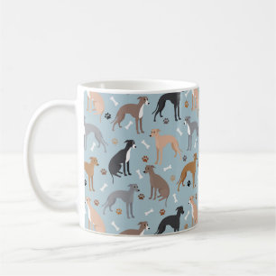 Italienska Greyhound Hund Bones och Tass Coffee Mu Kaffemugg