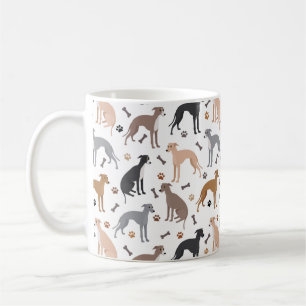 Italienska Greyhound Hund Bones och Tass Coffee Mu Kaffemugg