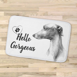 Italienska Greyhound Hund Hej Gorgous-text Badrumsmatta
