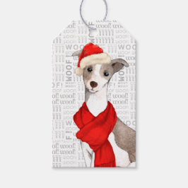 Italienska Greyhound-Hund jul Presentetikett