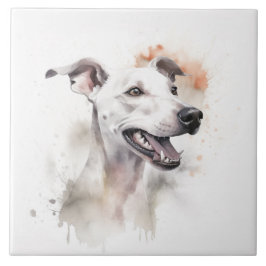 Italienska Greyhound Hund Pet, Watercolor Kakelplatta
