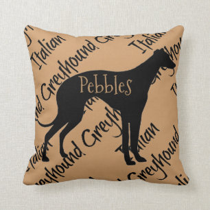 Italienska Greyhound Hund Silhouette Kudde