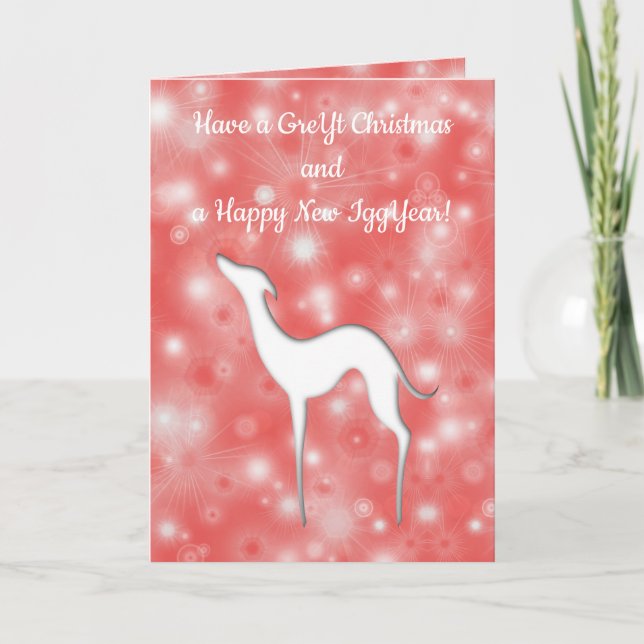 Italienska Greyhound Hund silhouette Roligt text p Helgkort (Framsida)