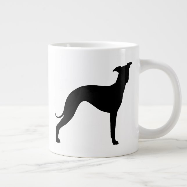 Italienska Greyhound Hund Silhouettes Iggies Jumbo Mugg (Höger)
