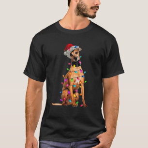 Italienska Greyhound Hund Träd jul Ljus Julafton P T Shirt