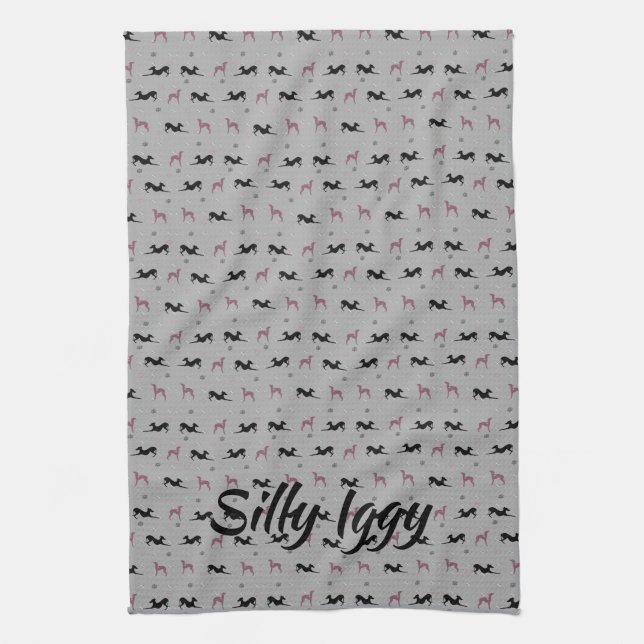 Italienska Greyhound Iggy Hund Kitchen Tea Towel,  Kökshandduk (Vertikal)