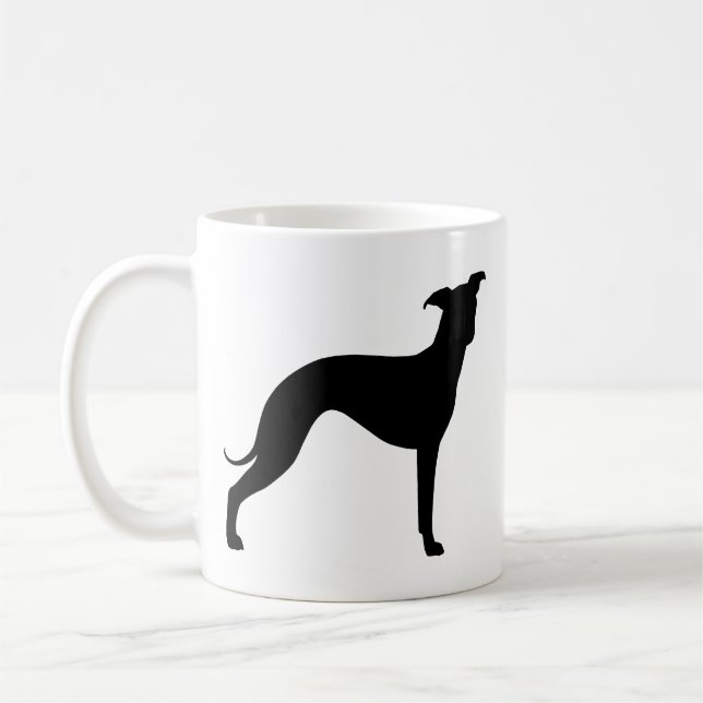 Italienska Greyhound Iggy Hund Silhouettes Kaffemugg (Vänster)