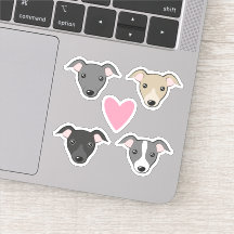 Italienska greyhound Iggy Rosa eart Cute tecknad S