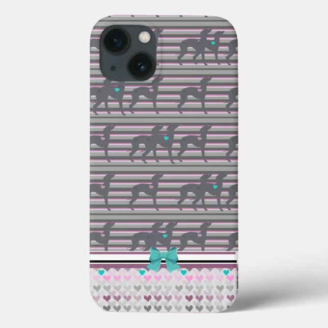 Italienska Greyhound Iphone case, Hund Fånig Iggy (Baksida)