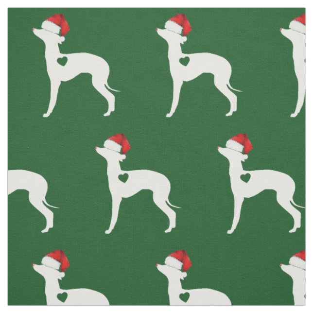 Italienska Greyhound jul-Iggy Joann Fabric Tyg (Provkarta)