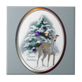 Italienska Greyhound-jul Kakelplatta