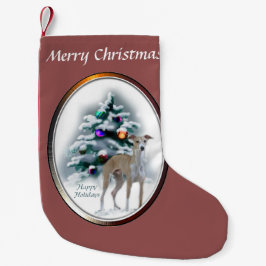 Italienska Greyhound-jul Liten Julstrumpa