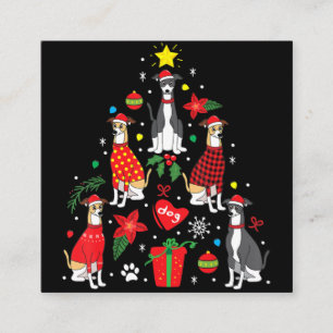 Italienska Greyhound jul Ornament Träd Hund Mamma Fyrkantigt Visitkort