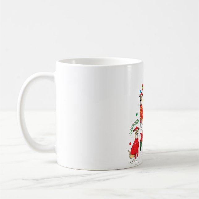 Italienska Greyhound jul Ornament Träd Hund Mamma Kaffemugg (Vänster)