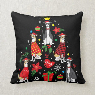 Italienska Greyhound jul Ornament Träd Hund Mamma Kudde