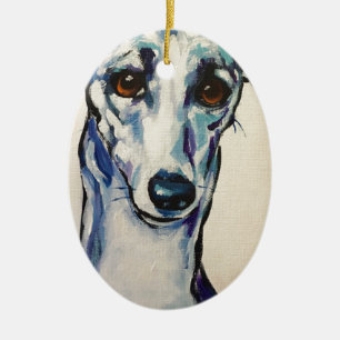 Italienska Greyhound Julgransprydnad Keramik