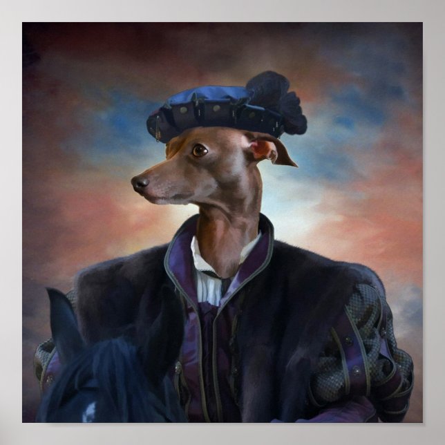 Italienska Greyhound-Kanvastrycket Poster (Framsidan)