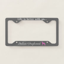 Italienska Greyhound License Plate Ram