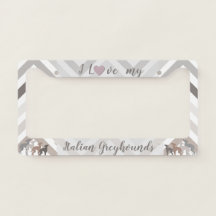 Italienska Greyhound License Plate Ram.Fånig Iggy