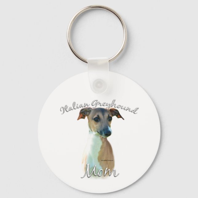 Italienska Greyhound Mamma 2 Nyckelring (Framsida)
