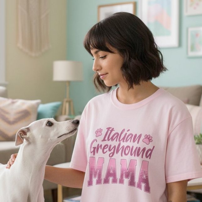 Italienska Greyhound Mamma Gift for Hund Mamma T Shirt (Italian Greyhound Mama Gift for Dog Mom T-Shirt.)