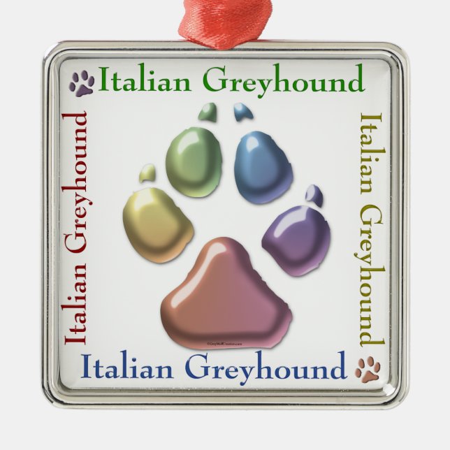 Italienska Greyhound Ornament (Framsidan)